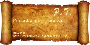 Pressburger Tessza névjegykártya